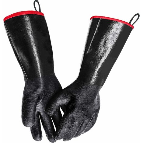 Gants de barbecue 932 "Gants imperméables résistants à la chaleur pour friteuse de dinde, cuisson avec poignée texturée antidérapante 18 pouces