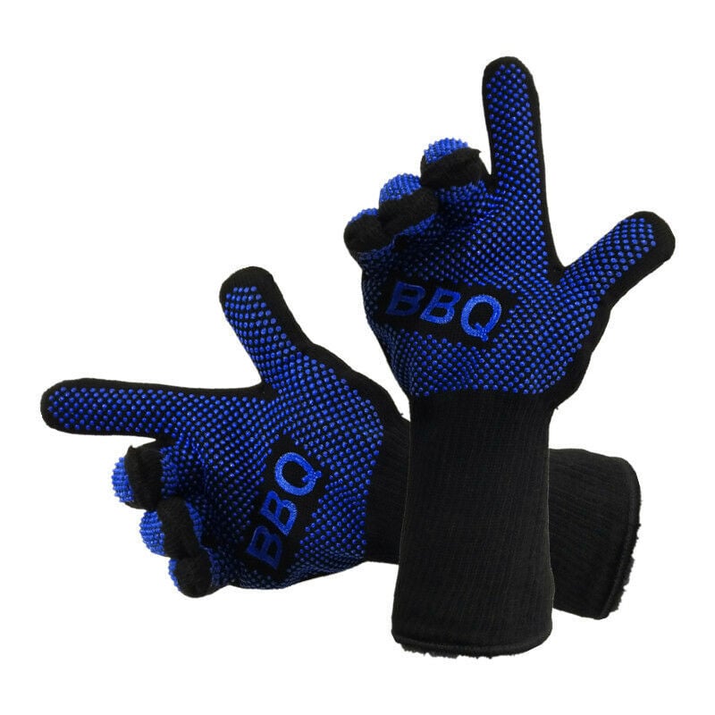 Fei Yu - Gants de Barbecue Gants de Four Anti-Chaleur Jusqu'à 800°C Universel Gants de Cuisine à la Chaleur et Antidérapants Gants pour bbq Grill