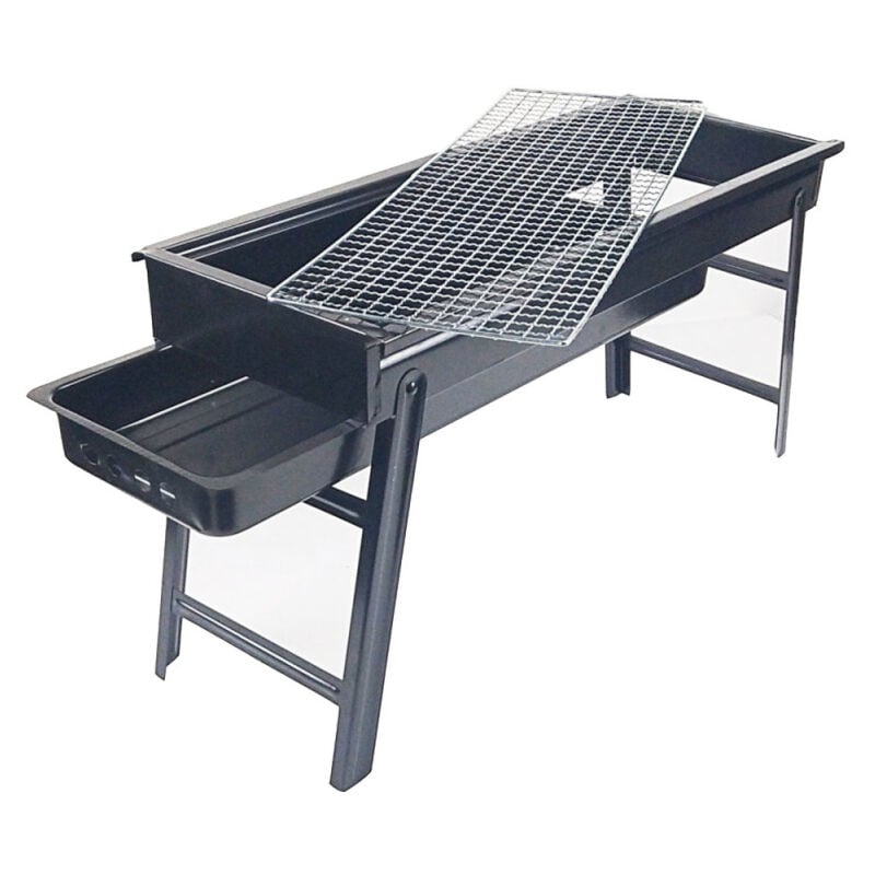 LIFCAUSAL Barbecue Portable en Acier Inoxydable Grille Pliable Compacte pour Charbon, Idéal Camping/Pique-nique, Utilisation Maison/Parcs Extérieur