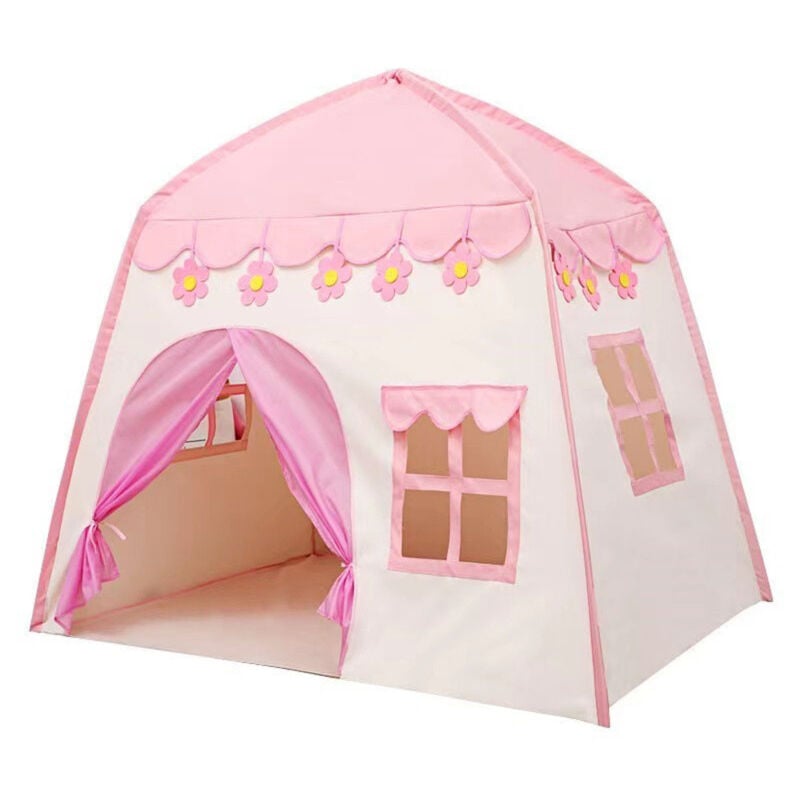 LIFCAUSAL Tente de Jeu Château de Princesse en Tissu Oxford Grande Maison Féerique avec Sac de Rangement pour Enfants (Intérieur/Extérieur)