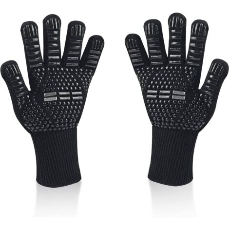 Gant Four 1 Paire Gants De Barbecue Gant Anti-Chaleur Taille Universelle Grill - Gants De Cuisines Résiste Jusqu'à 500°C Gants De Four Pour BBQ, Grillades, Cuisson Au Four, Cheminée, Gants De Soudeur
