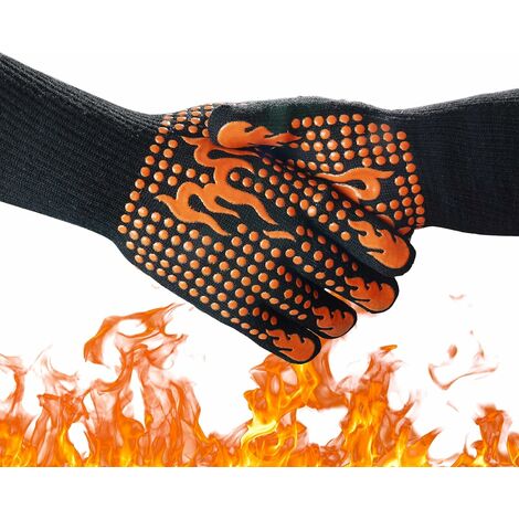 Gant anti-chaleur four avec flammes pour barbecue - Gant Univers