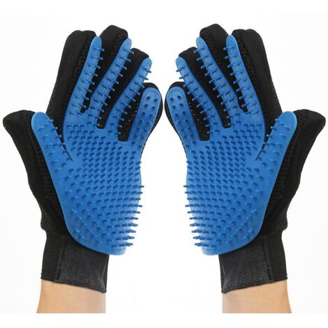 gants De Beaut Pour Chien Et Chat (bleu), Gants De Brosse D'pilation Doux, Gants D'pilation Efficaces, Outil De Massage, Design Amlior  Cinq Doigt
