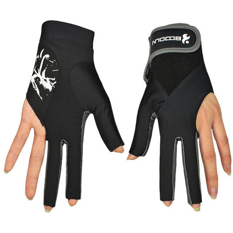 Gants de billard à trois doigts, extensibles, confortables, absorbant la sueur, antidérapants, accessoires de sport, 1 paire,C,L