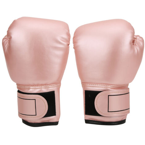 Gants de Boxe Enfant en Cuir PU Respirant - Équipement d'Entraînement Sanda et Sac de Frappe Rose