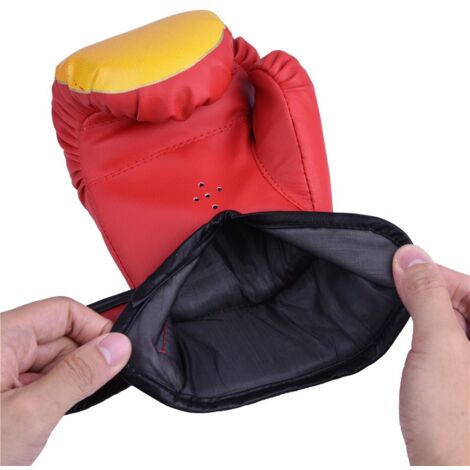 Gants de boxe enfant pour sac de frappe, kickboxing et grappling - Rouge