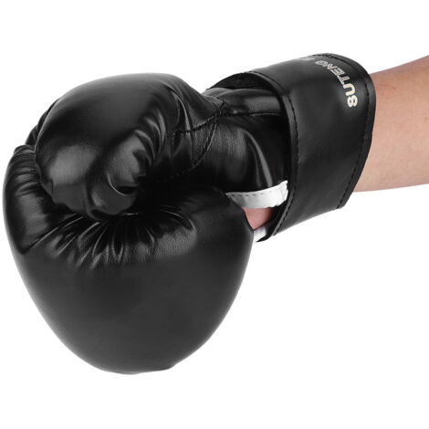 Gants de boxe enfants pour entraînement Muay Thai et kickboxing, noir