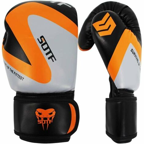 Gants de boxe MMA adultes gants pour enfants combat gratuit Sanda combat compétition formation hommes et femmes gants Orange 6 oz