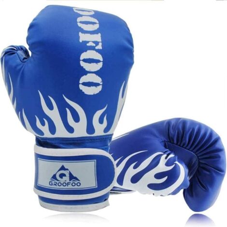 Gants De Boxe Pour Enfants De 9 À 14 Ans, 170 G (6 Oz), Idéaux Pour L'entraînement Au Sac De Frappe, Le Mma, Le Muay Thaï, Le Kickboxing Et Les Arts Martiaux. Couleur : Bleu.