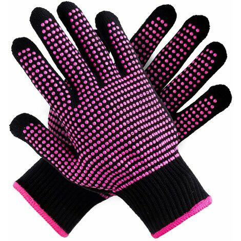 Gants de coiffure Gants d'isolation thermique avec gants surélevés en silicone - 2 pièces