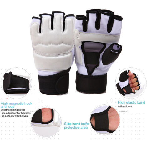 Gants de Combat Taekwondo Taille Adulte et Junior - Entraînement aux Poings Respirant - Modèle XL