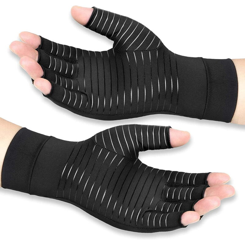 Gants de compression en cuivre pour l'arthrite, pour femmes et hommes : soulagent les douleurs, les gonflements et le syndrome du canal carpien. Sans