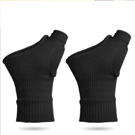 Gants de compression noirs avec soutien poignet et pouce, paire unique