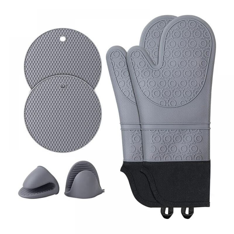 Gants de cuisine, maniques, gants de cuisine, silicone : résistants à la chaleur jusqu'à 230°C - 2 gants de cuisine