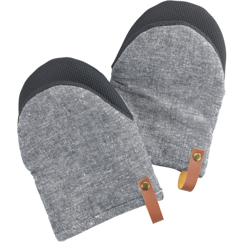 Wenko - Gants de cuisine Modèle Ada Mini de gants anti-chaleur avec dragonne, maniques pour le four, Lot de 2 gants de cuisson, coloris gris, dim 14