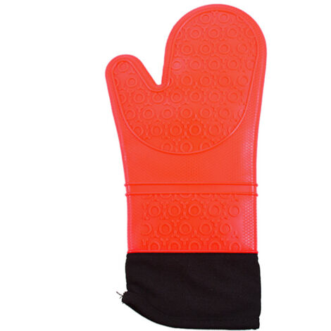Gants de cuisine professionnels en silicone résistants à la chaleur pour pizza (rouge)