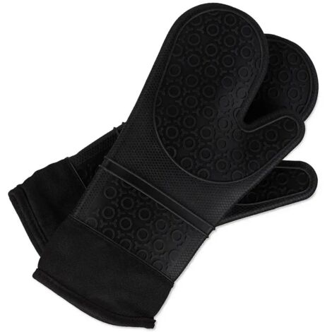 Gants de cuisine unisexes, noirs, taille unique, 1 pièce.