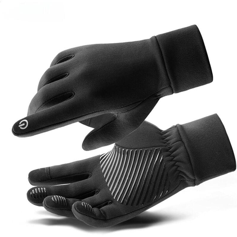 Gants de cyclisme, antidérapants et absorbant les chocs, gants de cyclisme unisexes, noirs, taille L.