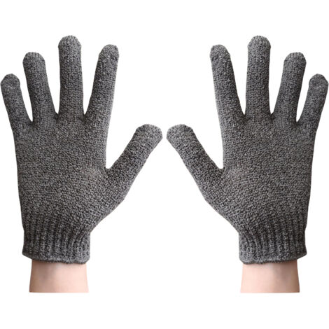 Gants de douche exfoliants, gants de douche gommants/gants loofah, gants de douche en fibres naturelles, adaptés aux spas, aux massages, au gommage corporel pour éliminer les peaux mortes, avec boucle