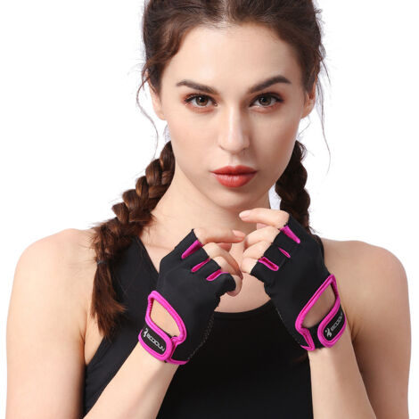 Gants de fitness Boton multicolores pour hommes et femmes, respirants et résistants à l'usure, idéaux pour l'entraînement avec haltères et haltères, couleur violette, taille S.