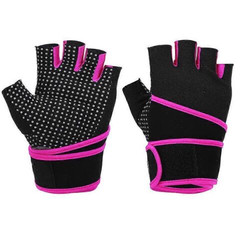 Gants de fitness respirants 2024BOODUN pour musculation et entraînement en salle de sport, avec dragonne (violet, taille S)