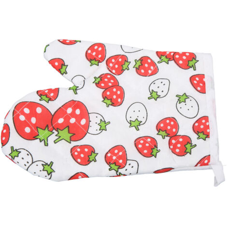 Gants de four en polyester-coton imprimés, design avec cordon, mitaines de cuisine pour micro-ondes