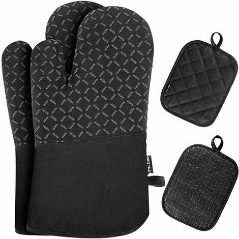 Gants de four maniques lot de 4 gant de four résistant à la chaleur 300°C gant de four hollandais