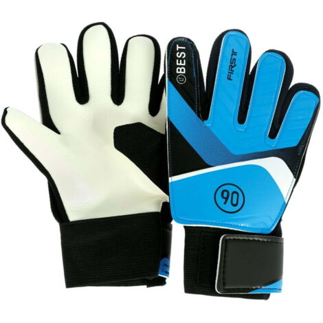 Gants de Gardien de But Enfant Bleus Antidérapants, Gants de Football pour Jeunes
