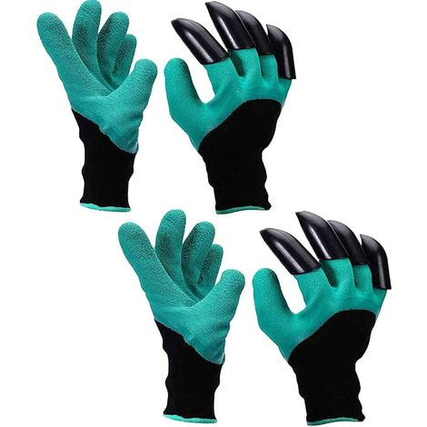 Gants de Jardin avec Griffes, 2 paires Gants de Jardinage Durables Poignardés Imperméables, Gants de Travail de Creuser de Jardin pour Maison et Gants D'outil de Plantation de Jardin
