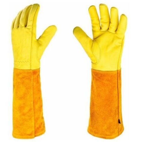 Gants de Jardin Femme/Homme Cadeaux de Jardin (XL) Gants de Jardin Gants de Rose Résistants aux Épines Gants de Travail en Cuir Femme, Gants en Cuir Gants de Jardin Outils de Jardin Longs Taille Ajust
