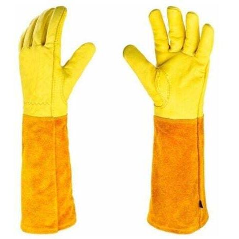 Gants de Jardin Femme/Homme Cadeaux de Jardin(M)Gants de Jardin Gants de Rose Résistants aux Épines Gants de Travail en Cuir Femme, Gants en Cuir Gants de Jardin Outils de Jardin Longs Taille Ajustabl