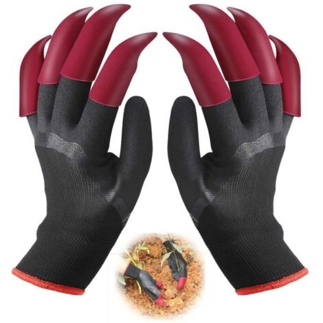 Gants de jardinage - Anti-coupure - Rouge - Taille unique - Imperméable et respirant
