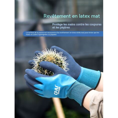 Gants de jardinage anti-épine imperméables, protection renforcée pour rosiers, désherbage, fleuristerie et sortie à la mer, lot de 2 paires