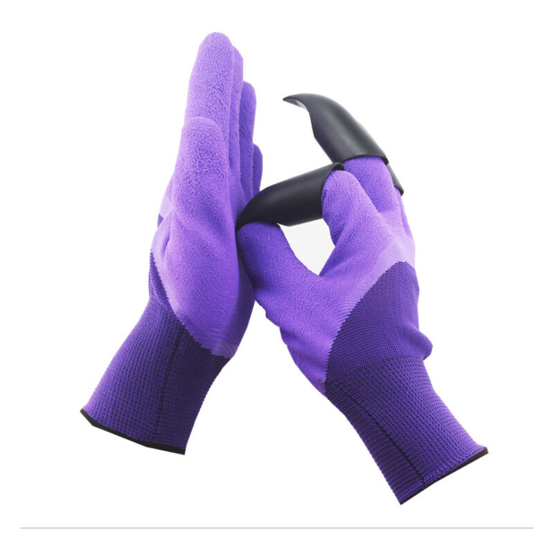Gants de jardinage avec griffes,gants de jardinage imperméables et srs pour creuser,élaguer et planter (Violet) Groofoo