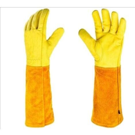 Gants de jardinage cuir haute qualité – Résistants aux coupures et épines – Protection optimale pour taille et désherbage – Dimensions 42x12cm