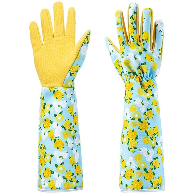 Gants de jardinage en cuir pour rosiers Gants de jardinage professionnels pour taille de rosiers pour femmes (petite orchidée)