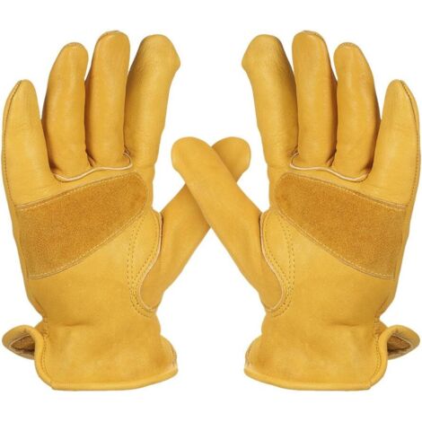 Gants de jardinage en vachette pour homme pour creuser et planter Gants de protection antidérapants résistants-M-Fei Yu