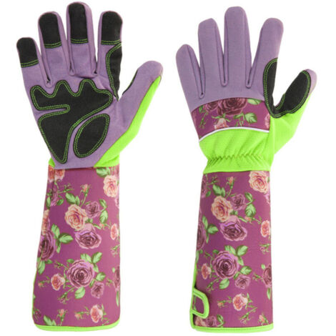 Gants de Jardinage Femme, Gants de Travail de Jardin avec Protection des Avant-bras, Gants Taille de Rosiers Long Gants Protections Résistants aux Épines, Gants Roncier pour Jardinier（3912cm）