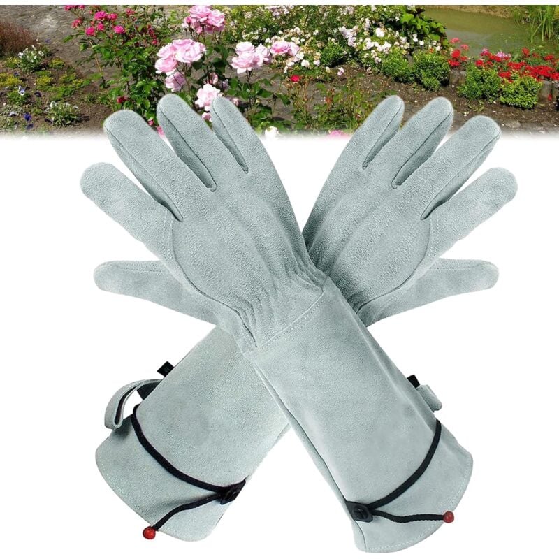 Gants de jardinage Gants de jardinage respirants : Gants pour rosiers, Gants respirants anti-épines Manchettes réglables, Gants de travail longs en