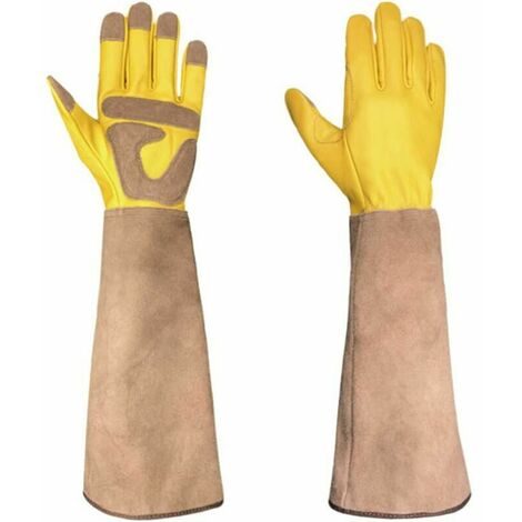 Gants De Jardinage Gants De Jardinage Thorn Gants Imperméables en Cuir Jardinage avec Protection Durable À Long Flexible Jardinage Cadeaux pour Forearm Femmes/Hommes Jardin & Building Work——M