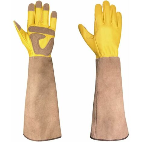 Gants De Jardinage Gants De Jardinage Thorn Gants Imperméables en Cuir Jardinage avec Protection Durable À Long Flexible Jardinage Cadeaux pour Forearm Femmes/Hommes Jardin & Building Work——M