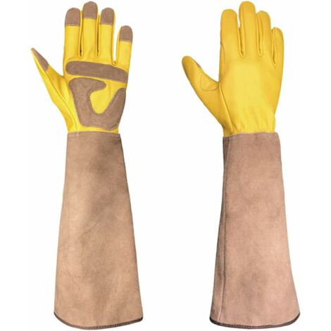 Gants De Jardinage Gants De Jardinage Thorn Gants Imperméables en Cuir Jardinage avec Protection Durable À Long Flexible Jardinage Cadeaux pour Forearm Femmes/Hommes Jardin & Building Work——XL