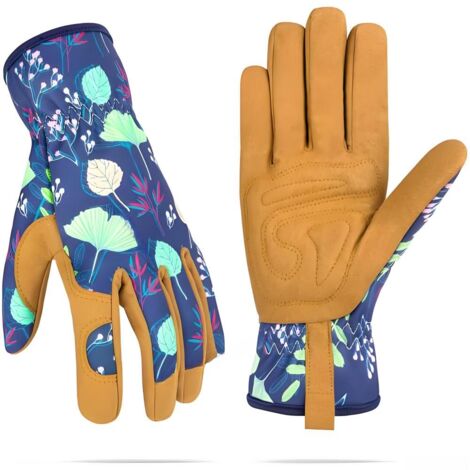Gants de jardinage pour femmes, gants de jardinage en cuir, résistants à la perforation, préviennent les perforations lors du bêchage, de la plantation et de la taille.