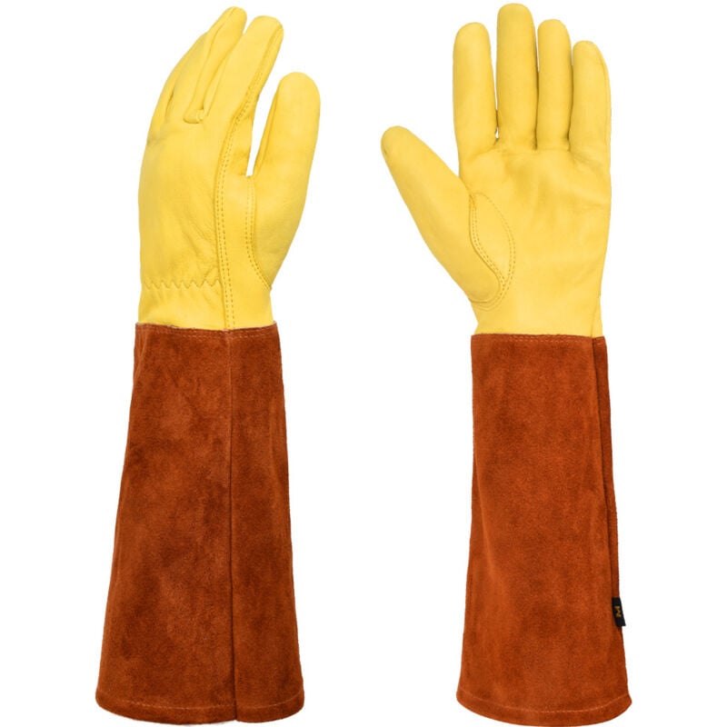 Gants de jardinage pour hommes et femmes, gants en cuir à manches longues, résistants aux perforations et aux rayures, adaptés à l'élagage de