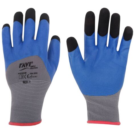 Gants de jardinage protectifs enduits de latex Dragon Blue taille 9 - L 1 paire gris-bleu-noir