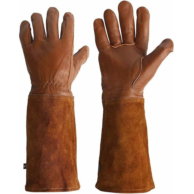Ensoleille - Gants de levage Cuir Jardinage Soudage Gantelets Thorn Professeur de l'avant-bras Protection contre l'avant-bras résistant à la chaleur