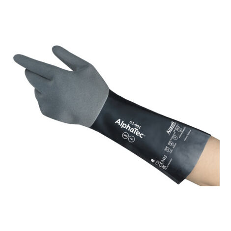 Gants de manutention Ansell AlphaTec 53-001 taille 8, 1 Paire, Noir ( Prix pour 1 paire )
