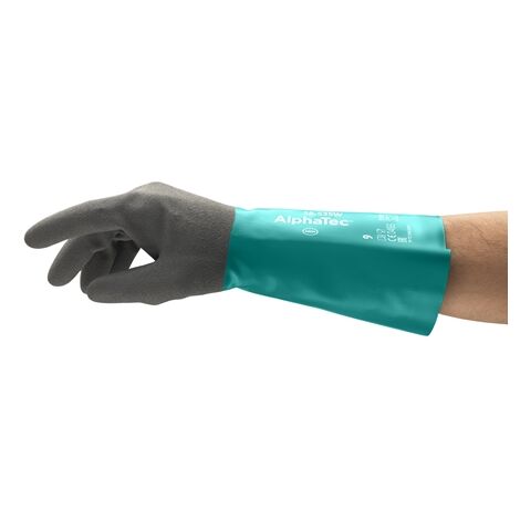 Gants de manutention Ansell AlphaTec 58-535W taille 10, Résistant aux produits chimiques, Imperméable, 1 Paire, Vert ( Prix pour 1 paire )