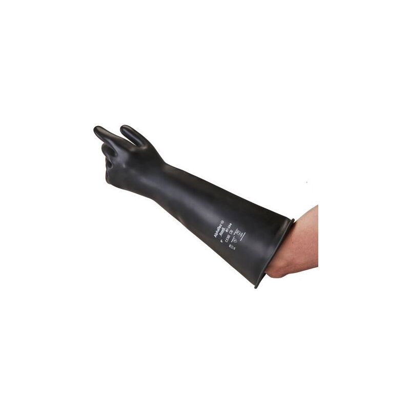 Gants de manutention Ansell AlphaTec 87-104 taille 10.5, Résiste aux produits chimiques, 1 Paire, Noir ( Prix pour 1 paire )