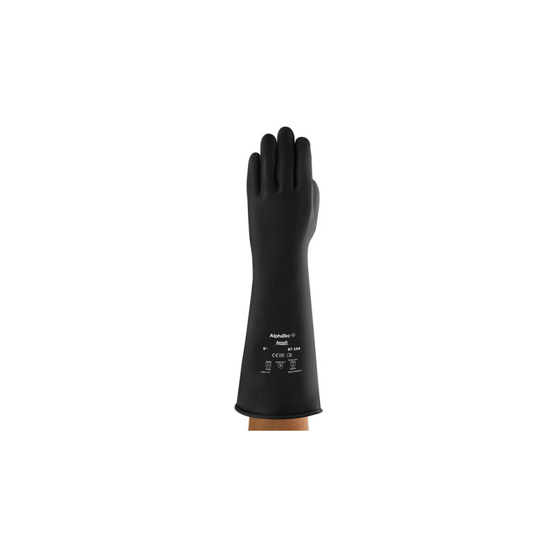 Gants de manutention Ansell AlphaTec 87-104 taille 8.5, Résiste aux produits chimiques, 1 Paire, Noir ( Prix pour 1 paire )